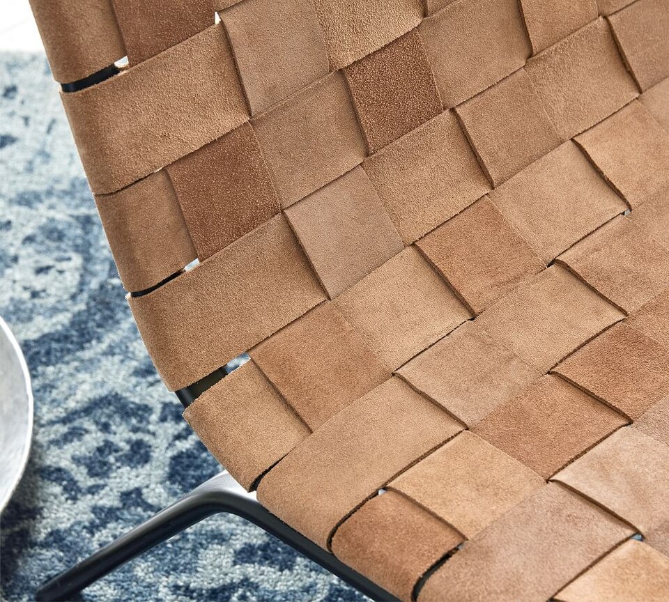 Shay Woven Leather Accent Chair